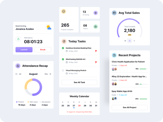 Task Management Dashboard Components UI